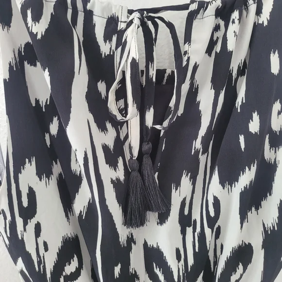 Athleta Ikat Bloom Maxi Dress Midi Halter Black & White Summer Pockets Size S - Picture 8 of 14